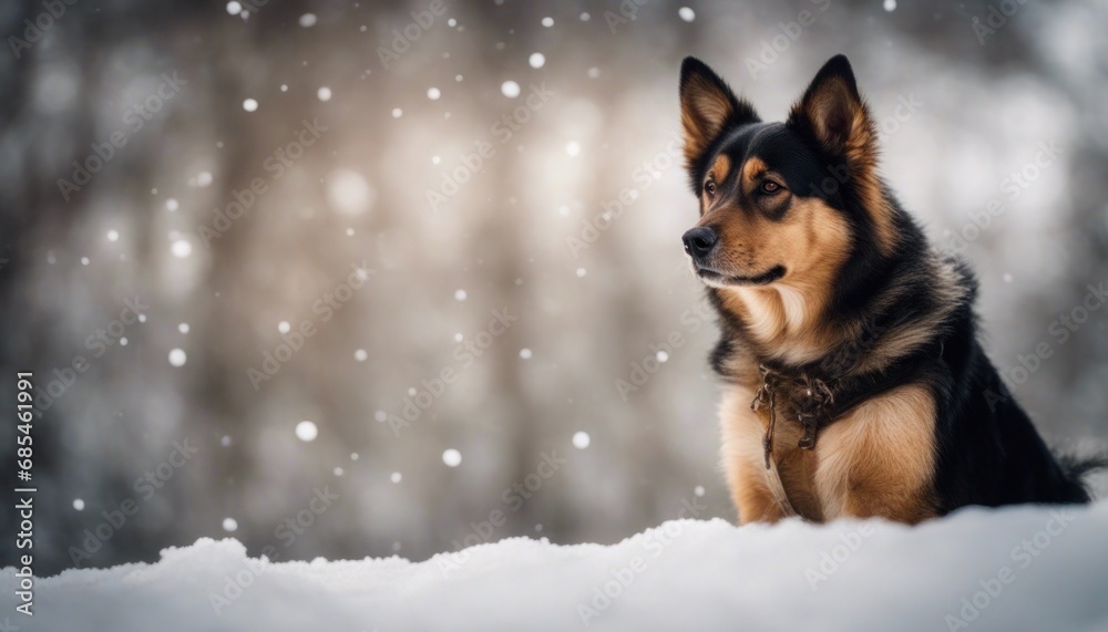 dog in the snow
