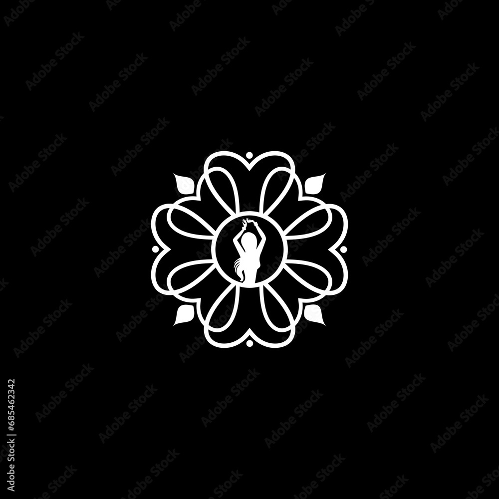 logo ornament girl icon vector logo ornament girl icon vector