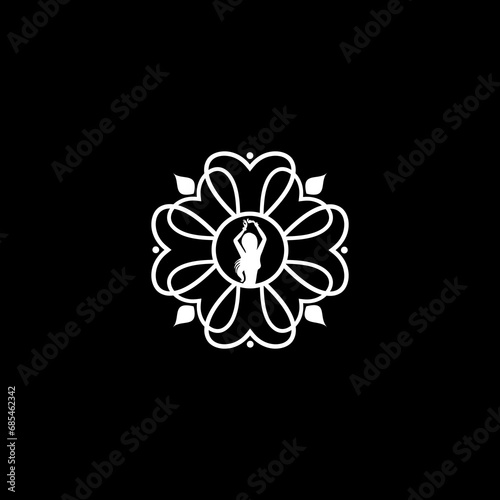 logo ornament girl icon vector