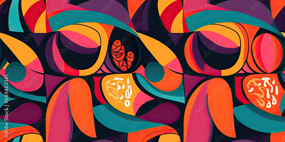 A colorful background with shapes and colors