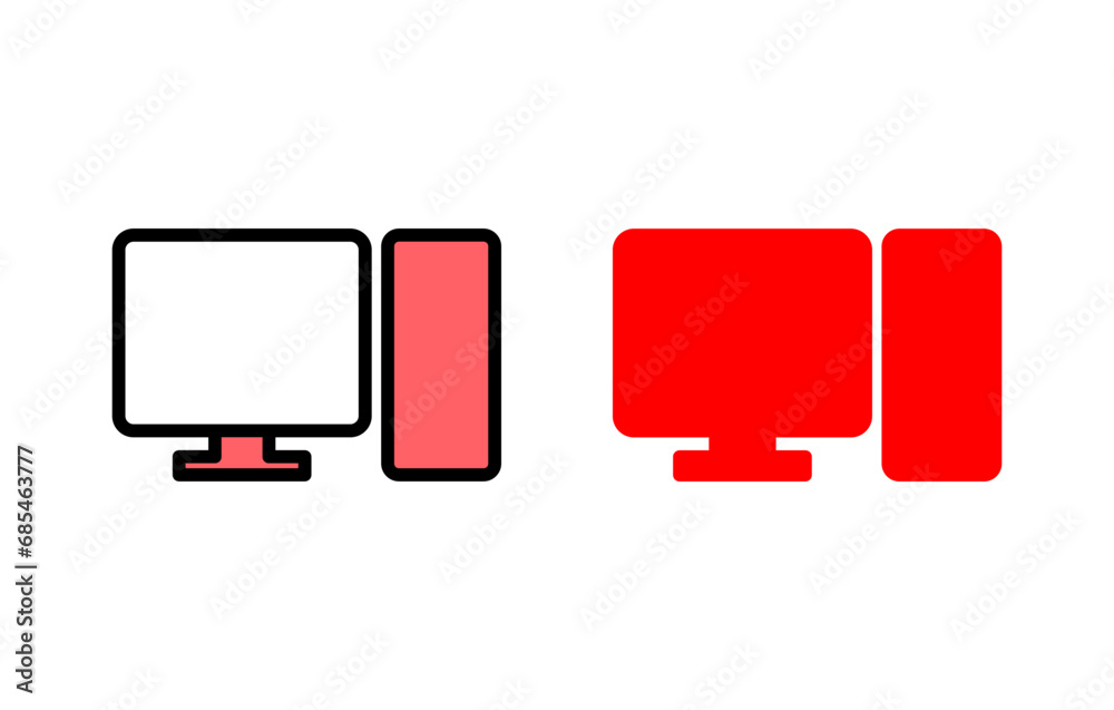 Computer icon set illustration. computer monitor sign and symbol Computer icon set illustration. computer monitor sign and symbol