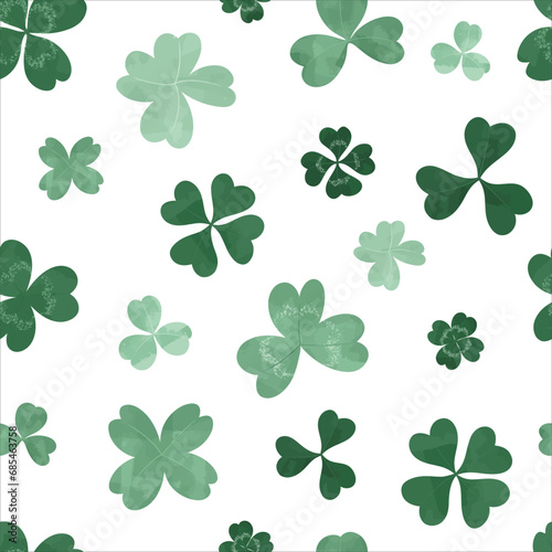 Saint Patrick Leaves Seamless Pattern