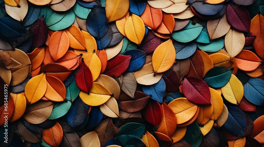 A carpet of fallen leaves creating a mosaic
A carpet of fallen leaves creating a mosaic