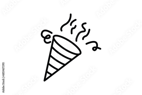 confetti icon. icon related to party. line icon style. simple vector design editable