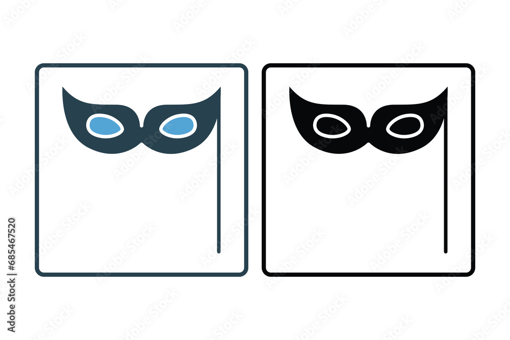eye mask icon. icon related to party. solid icon style. simple vector design editable