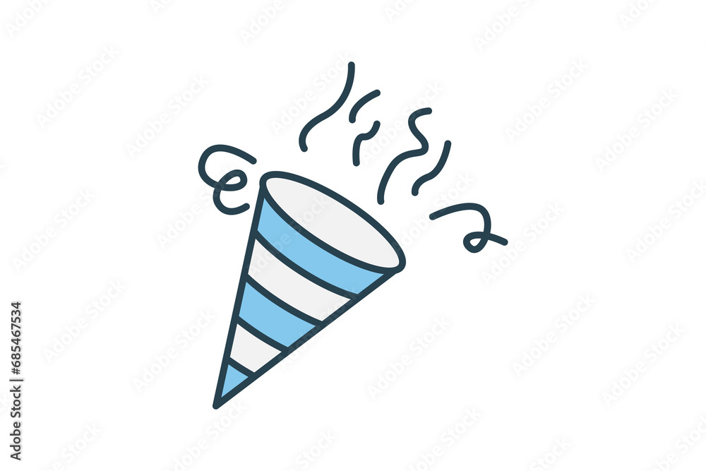 confetti icon. icon related to party. flat line icon style. simple vector design editable confetti icon. icon related to party. flat line icon style. simple vector design editable