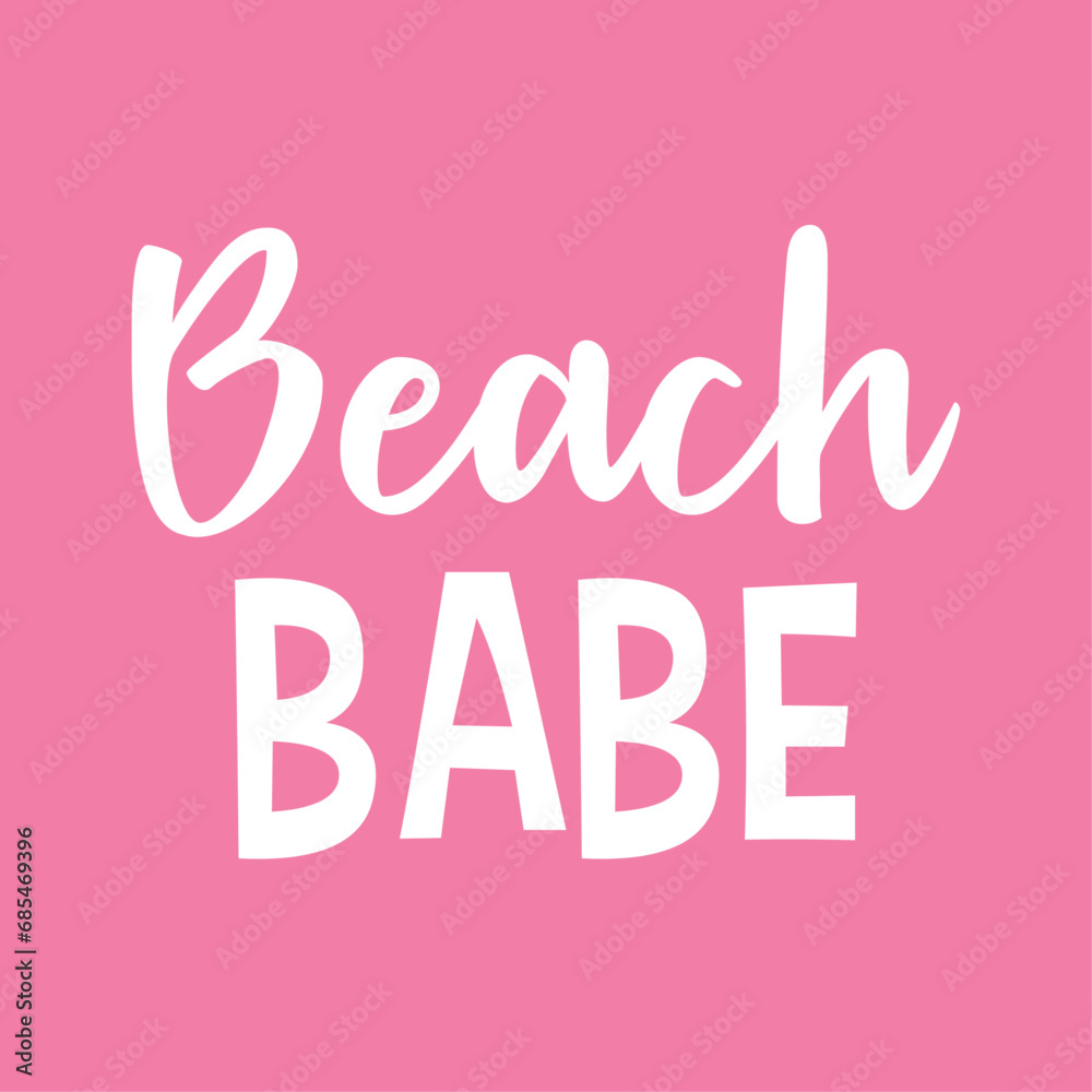 Beach Babe typography t-shirt design for girls