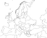 Vector sketch illustration of european continent map design