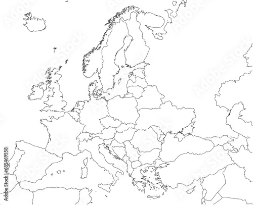 Vector sketch illustration of european continent map design