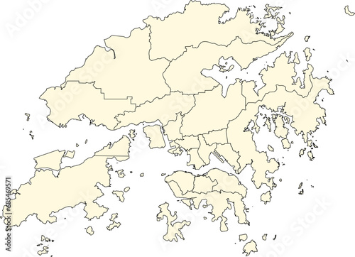 Vector sketch illustration of Hong Kong map design
