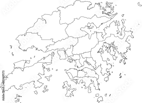 Vector sketch illustration of Hong Kong map design