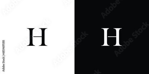 abstract Initial IH or HI monogram serif font in black and white color