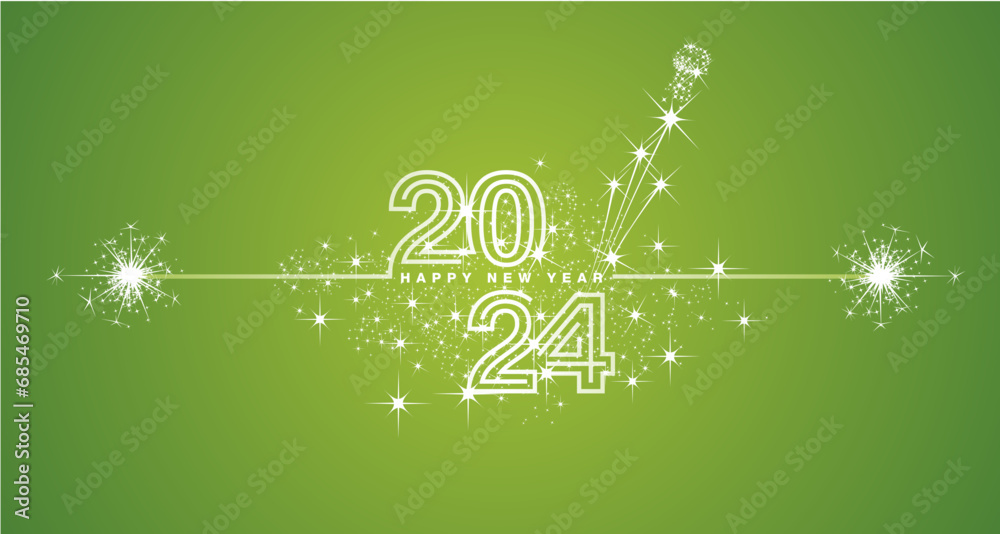 Happy New Year 2024 event white triple line design loading sparkle firework champagne open white lucky green vector wallpaper greeting card Happy New Year 2024 event white triple line design loading sparkle firework champagne open white lucky green vector wallpaper greeting card