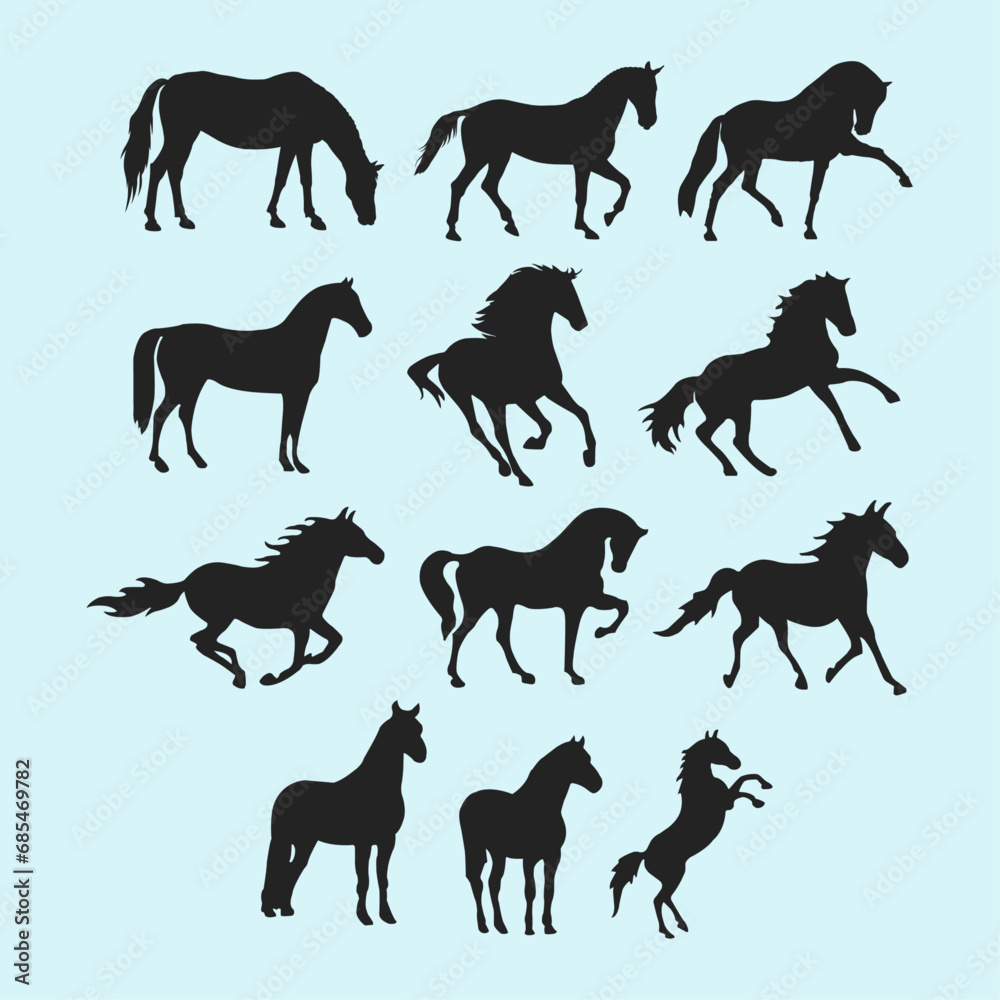 Horse Clipart Silhouette, Horse Shape Vector Art