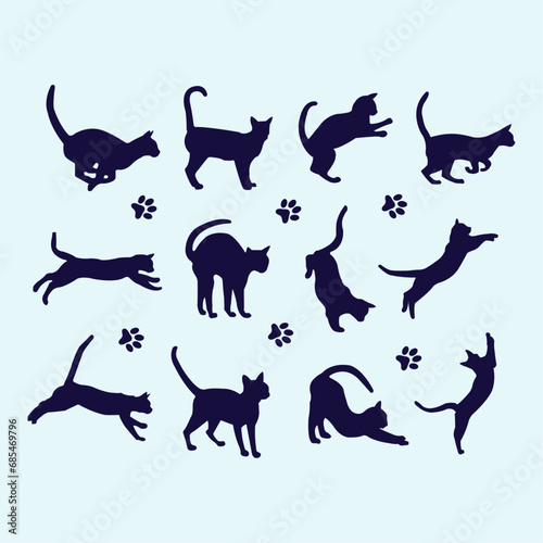 Cat Clipart Silhouette  Cat Shape Art Design