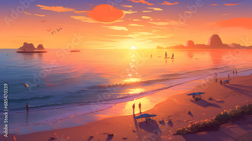 Serene Sunset at a Coastal Beach with Flying Seagulls and Silhouetted Figures AI generativ
    Creating Titles and Tags for Artwork to be Sold on Adobe Stock:

Title:

The title should be as detailed 