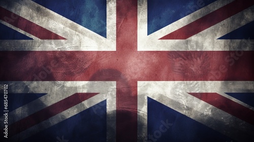 Grunge Great Britain flag illustration background, c16:9