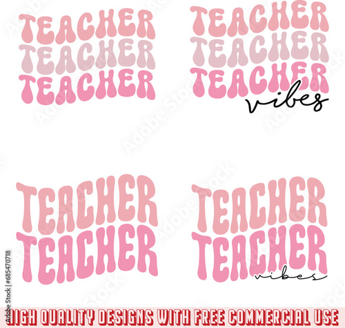 teacher retro svg design bundle and digital download © Ak Alhaj khan