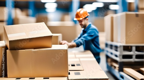 men working in a warehouse. Fulfillment, logistics, transportation