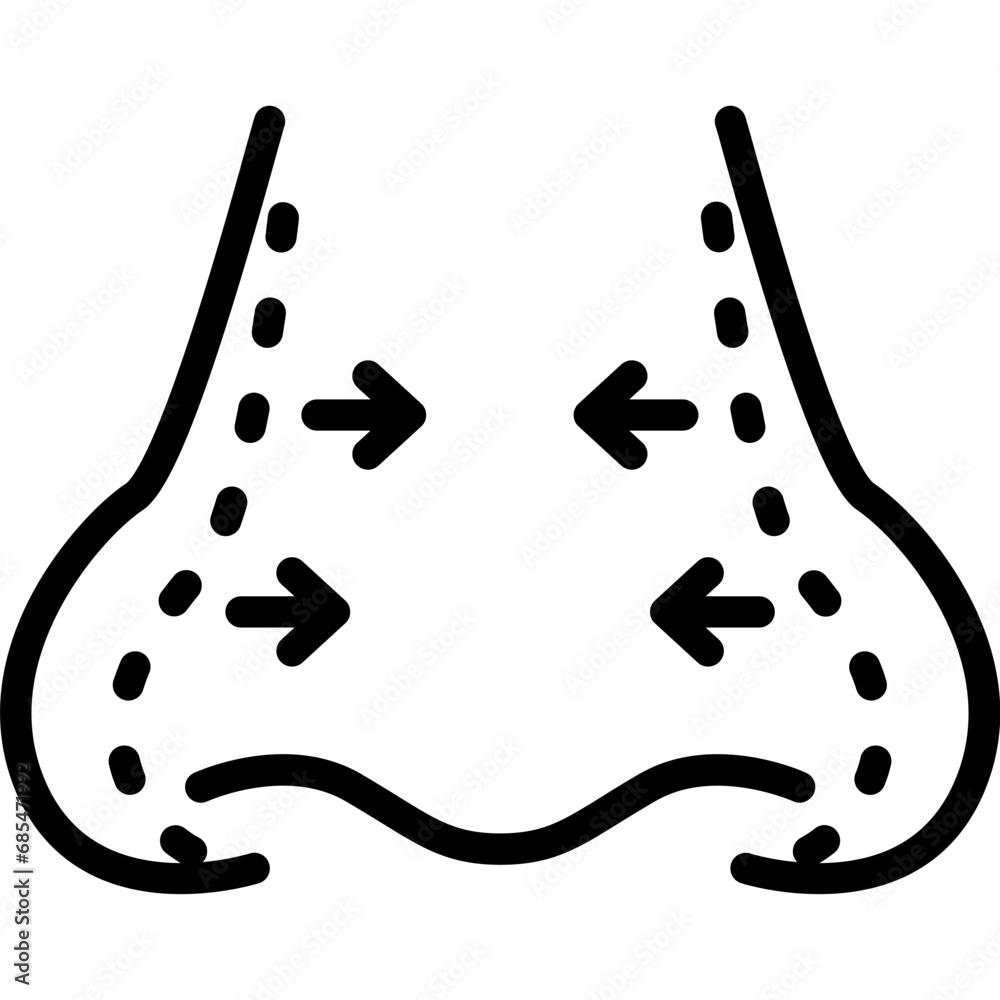 Obraz premium Nose surgery icon. Outline design. For presentation, graphic design, mobile application.
