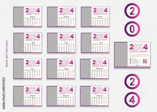 Desk calendar 2024 planner template  corporate desk calendar schedule 2024 monthly planner template.