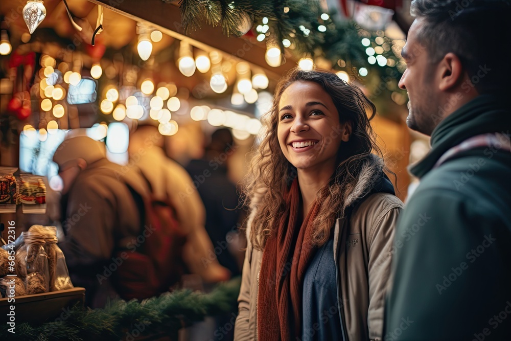 Wander through the Enchanting Tapestry of Christmas Magic: A Romantic Exploration of Sparkling Stalls, Mulled Wine Delights, and Cozy Atmospheres in Winter's Embrace.