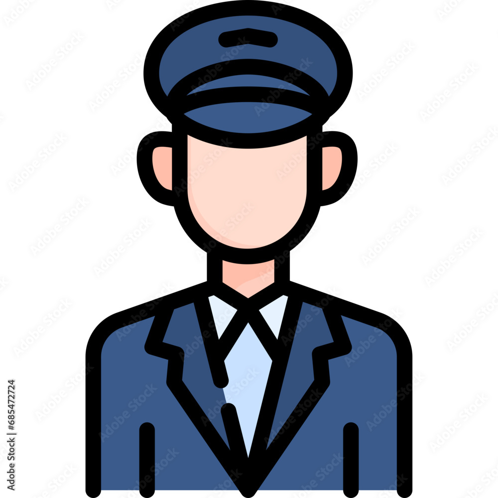 Pilot icon. Filled outline design. For presentation, graphic design, mobile application. Pilot icon. Filled outline design. For presentation, graphic design, mobile application.