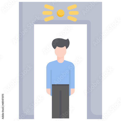 Security checkpoint icon. Flat design. For presentation, graphic design, mobile application.