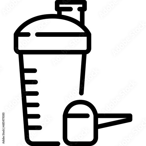 Protein shake icon. Outline design. For presentation, graphic design, mobile application.