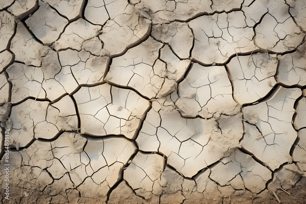 Cracked ground surface due to drought. AI generative Cracked ground surface due to drought. AI generative