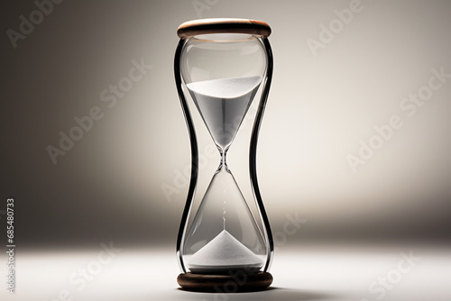 An hour glass close-up depicting time running out, or working towards a deadline
