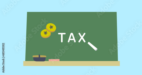 黒板に書かれたTAXのアイキャッチ画像