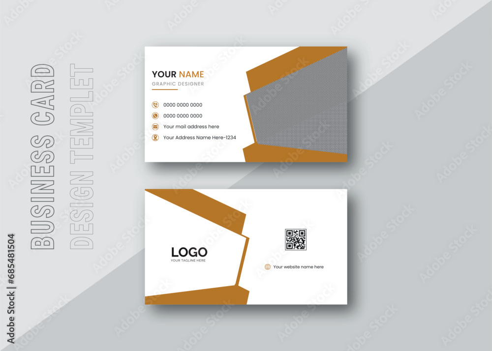 Double-sided creative business card template. Portrait and landscape orientation. H.orizontal and vertical layout. Vector illustration.
