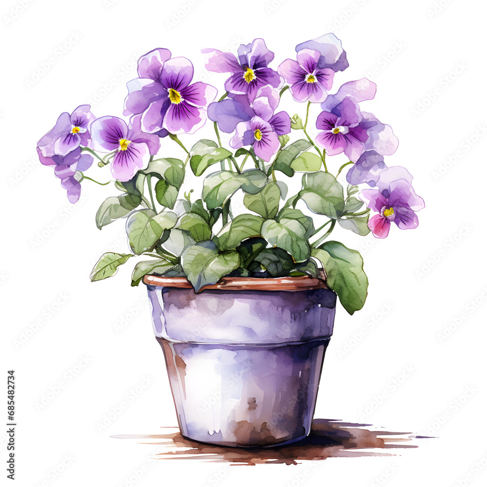 Wishbone, Flowers, Watercolor illustrations Wishbone, Flowers, Watercolor illustrations