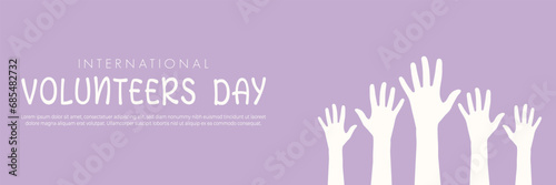 vector international volunteers day hand together banner design vector