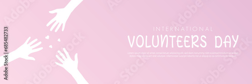 vector international volunteers day hand together banner design vector
