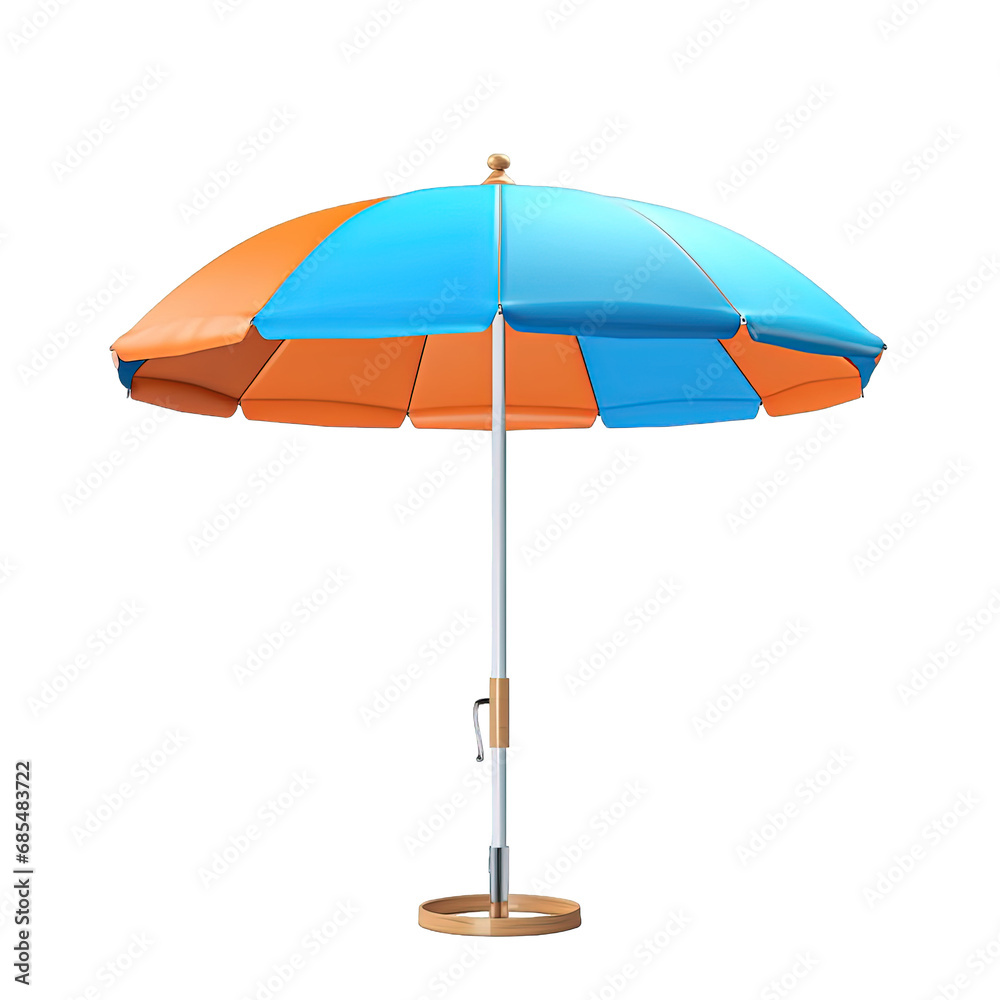 Umbrella Beach Isolated