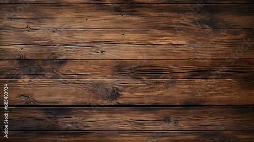 Old grunge dark textured wooden background,The surface of the old brown wood texture,top view brown teak wood paneling. Generative AI. photo