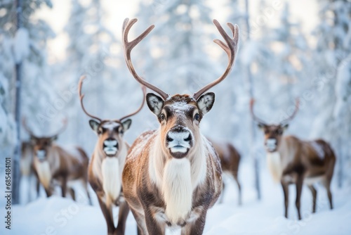 reindeer winter forest