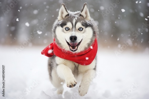siberian husky dog in snow © mariyana_117
