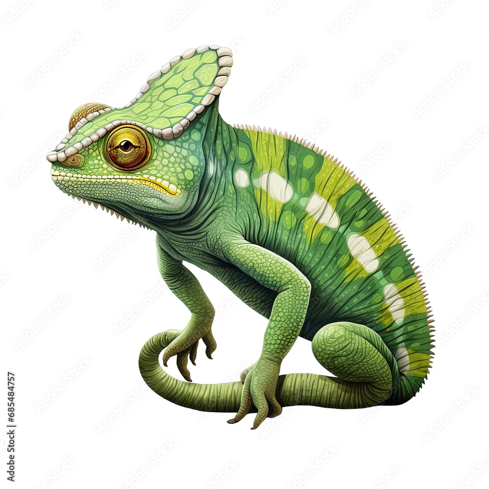 Obraz premium Chameleon Lizard Isolated