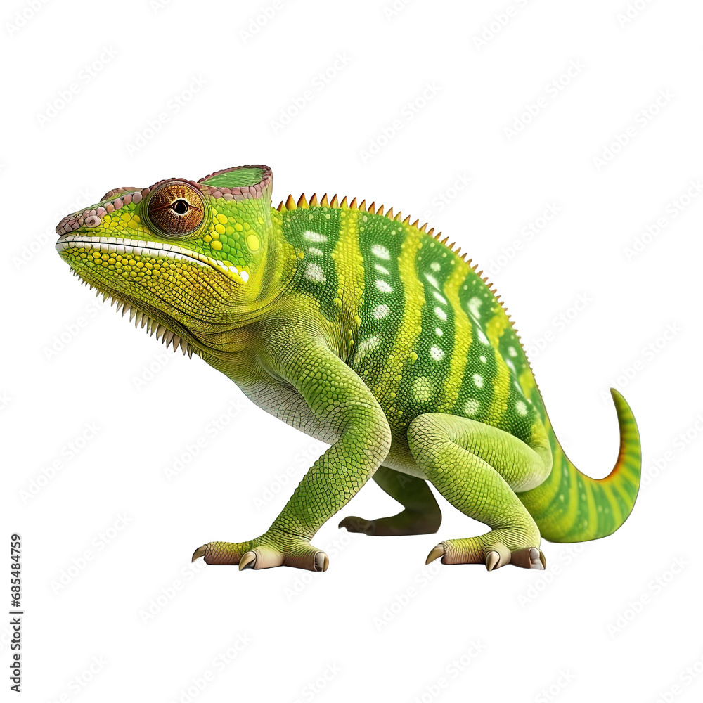 Fototapeta premium Chameleon Lizard Isolated