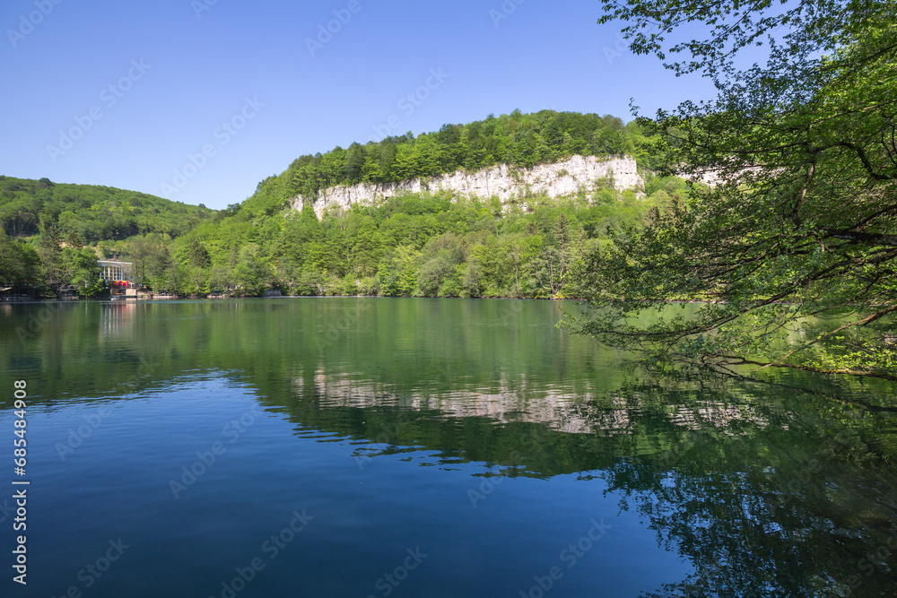 Fototapeta premium Blue lake in the Caucasus mountains
