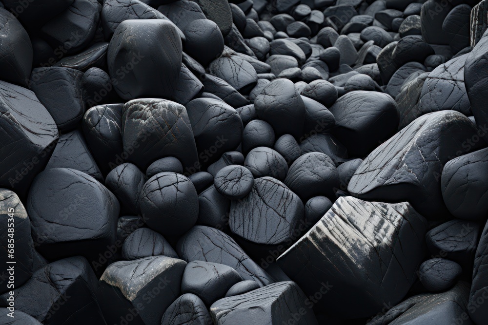 Fototapeta premium pile of black stones