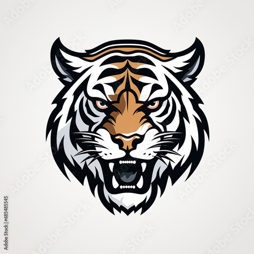 An angry tiger logo  headshot  graphic  for sports clubs or organisations.