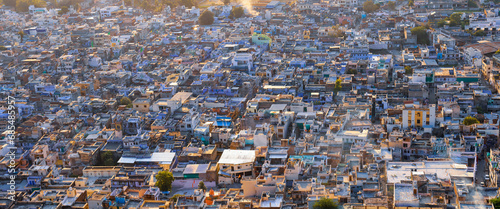 Areal panoramic view of the historic Chittorgarh city, India. Rajasthan. photo