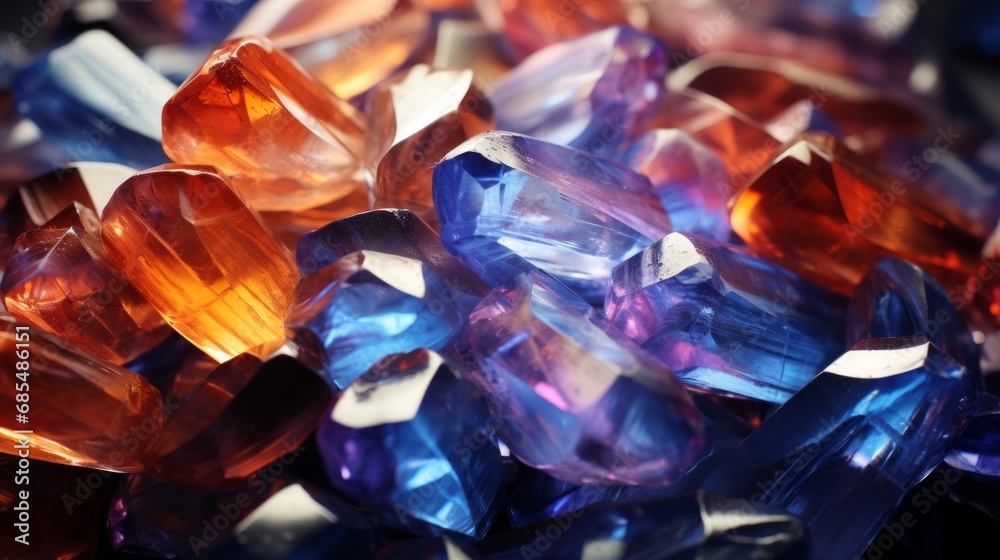 A vibrant array of vivid crystals, each with its own unique hue and shimmer, form a wild and untamed pile of colorfulness that exudes a sense of wonder and magic