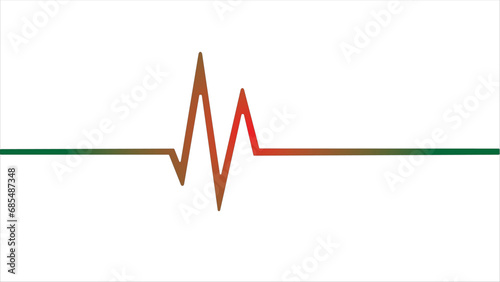 heart beat on ecg. Red and green heartbeat line icon. vector illustration. Pulse trace. EKG and Cardio symbol. Healthy and Medical concept. Vector illustration.