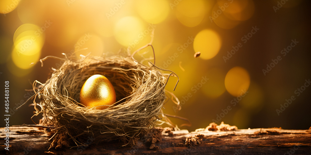 Golden eggs in a bird nest on a tree Gilded Harvest Golden Eggs Nestled ...