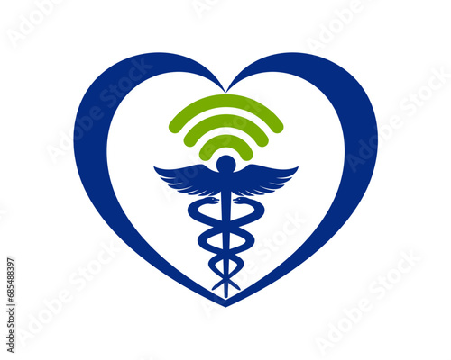 medical caduceus wifi icon